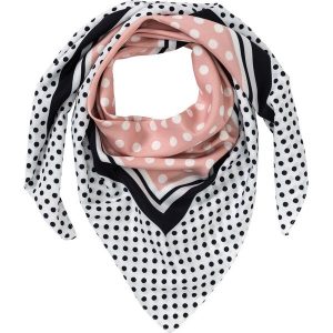 Chusta w groszki bonprix biało-pudrowo-czarny w groszki. Apaszki i chusty marki bonprix. Za 44,99 zł.