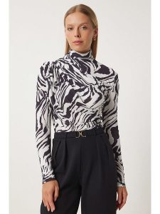 Happiness Istanbul Bluzka w kolorze czarno-białym rozmiar: 36. Białe bluzki Happiness Istanbul, bez wzorów, bez kołnierzyka, bez ramiączek. Za 61,46 zł.