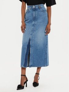 TWINSET Spódnica jeansowa 242TP2564 Niebieski Straight Fit. Niebieskie spódnice Twinset, bez wzorów, z bawełny. Za 489,99 zł.