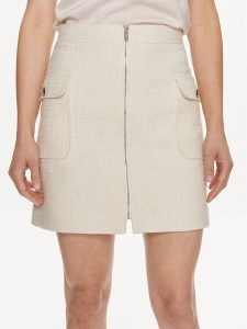 Morgan Spódnica mini 241-JZIP.F Beżowy Regular Fit. Brązowe spódnice Morgan, bez wzorów, z bawełny, mini. Za 299,99 zł.