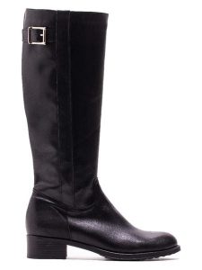 Bluegenex Skórzane kozaki w kolorze czarnym rozmiar: 42. Czarne kozaki Bluegenex, na zimę, bez wzorów, z okrągłym noskiem, bez obcasa, bez zapięcia. Za 243,84 zł.