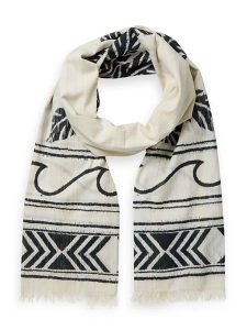 Scotch & Soda Szal w kolorze kremowo-czarnym rozmiar: onesize. Brązowe szaliki Scotch & Soda, bez wzorów, z materiału. Za 149,31 zł.