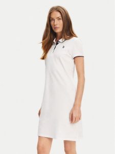 U.S. Polo Assn. Sukienka codzienna WUP1312 Biały Regular Fit. Białe kombinezony U.S. Polo Assn., s, bez wzorów, z bawełny, bez kołnierzyka, bez ramiączek. Za 229,99 zł.