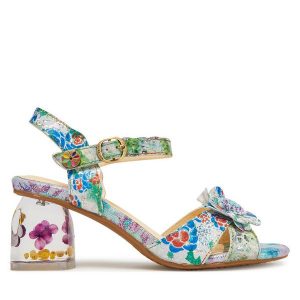 Sandały Laura Vita. Niebieskie sandały LAURA VITA, bez wzorów, bez obcasa, na słupku, bez zapięcia. Za 429,99 zł.