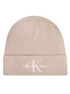 Calvin Klein Czapka Mono Logo Embro K60K612668 Beżowy. Brązowe czapki Calvin Klein, bez wzorów, z bawełny. Za 139,99 zł.