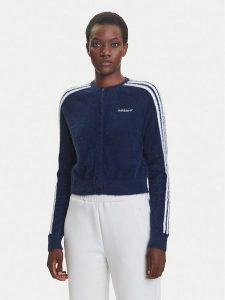 Adidas Kardigan Fluffy JW3644 Granatowy Regular Fit. Niebieskie kardigany ADIDAS, z syntetyku. Za 329,99 zł.