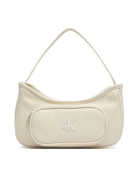 Calvin Klein Jeans Torebka Ck Shoulder Bag IU0IU00757 Beżowy. Brązowe torebki klasyczne Calvin Klein Jeans, bez wzorów, z jeansu, bez dodatków. Za 229,99 zł.