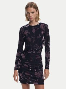 Desigual Sukienka koktajlowa Medora 25WWVK27 Czarny Slim Fit. Czarne kombinezony Desigual, l, bez wzorów, z syntetyku, wizytowe, bez kołnierzyka, bez ramiączek. Za 239,99 zł.