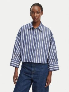 MAX&Co. Koszula Camicia 2616111054200 Granatowy Regular Fit. Niebieskie koszule MAX&Co., bez wzorów, z bawełny, bez kołnierzyka, bez ramiączek. Za 451,99 zł.