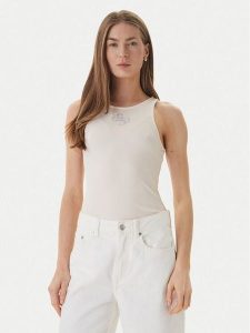 Guess Top W6RP39 KD092 Beżowy Regular Fit. Brązowe topy Guess, xs, z aplikacjami, z syntetyku, bez kołnierzyka, bez ramiączek. Za 174,99 zł.