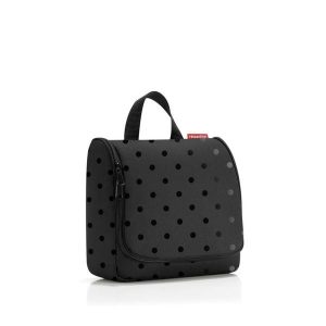 Kosmetyczka toiletbag, glossy dots black. Czarne kosmetyczki Reisenthel, bez wzorów, z materiału. Za 125,90 zł.