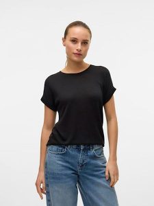 Vero Moda Koszulka w kolorze czarnym rozmiar: S. Czarne bluzki Vero Moda, s, bez wzorów, bez kołnierzyka, bez ramiączek. Za 52,67 zł.