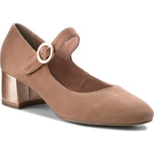 Półbuty TAMARIS - 1-24314-20 Old Rose 558. Brązowe czółenka marki Tamaris, z materiału, na obcasie. W wyprzedaży za 169,00 zł.