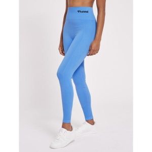 Damskie wysokie legginsy Hummel TIF. Niebieskie legginsy Hummel, bez wzorów. Za 125,50 zł.