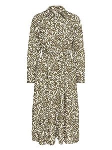 Camel Active Sukienka w kolorze oliwkowo-kremowym rozmiar: XXL. Brązowe sukienki Camel Active, na co dzień, xxl, bez wzorów, z bawełny, bez kołnierzyka, bez ramiączek, midi, proste. Za 260,99 zł.