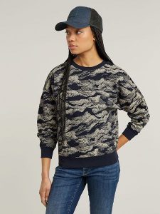 G-Star Bluza w kolorze granatowo-złotym rozmiar: M. Niebieskie bluzy G-Star, m, bez wzorów, z bawełny, bez kaptura. Za 153,71 zł.