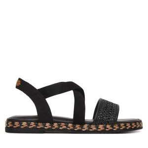 Sandały Tamaris. Czarne sandały Tamaris, bez wzorów, bez obcasa, na płaskiej podeszwie, bez zapięcia. Za 259,99 zł.