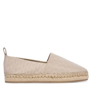 Espadryle Calvin Klein. Brązowe espadryle Calvin Klein, bez wzorów, bez obcasa. Za 359,99 zł.