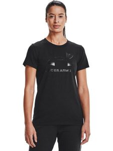 Under Armour Koszulka w kolorze czarnym rozmiar: M. Czarne bluzki Under Armour, m, bez wzorów, bez kołnierzyka, bez ramiączek. Za 74,63 zł.