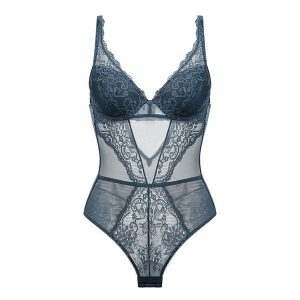 Body z usztywnianym biustem i koronkowym wykończeniem Muyesser. Czarne body i gorsety Intica, bez wzorów, z koronki. Za 199,00 zł.