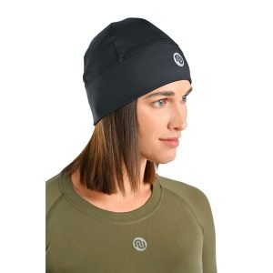 Czapka krótka ocieplana do biegania Unisex Nessi Sportswear. Czarne czapki NESSI SPORTSWEAR, bez wzorów, sportowe. Za 139,00 zł.