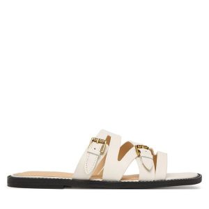 Klapki Guess. Białe klapki Guess, z aplikacjami, bez obcasa. Za 494,99 zł.