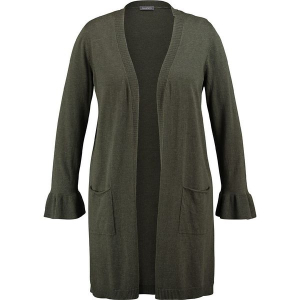 Kardigan w kolorze khaki. Brązowe kardigany marki Samoon. W wyprzedaży za 130,95 zł.