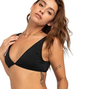 Góra stroju kąpielowego Billabong Sol Searcher Ava Tank. Czarne bikini Billabong, bez wzorów. Za 99,99 zł.