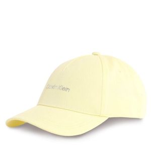 Czapka z daszkiem Calvin Klein. Żółte czapki Calvin Klein, bez wzorów. Za 89,99 zł.