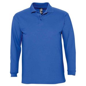 Koszulka Polo Z Długim Rękawem Dla Dorosłych Unisex Winter II. Niebieskie bluzki SOL'S, s, bez wzorów, casualowe, bez kołnierzyka, bez ramiączek. Za 107,99 zł.