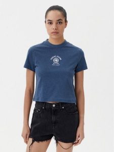 Tommy Jeans T-Shirt Varsity DW0DW20317 Granatowy Regular Fit. Niebieskie t-shirty Tommy Jeans, s, bez wzorów, z bawełny, bez kołnierzyka, bez ramiączek. Za 119,99 zł.