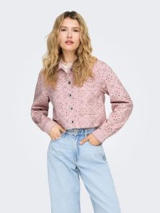 ONLY Kurtka koszulowa w kolorze jasnoróżowym rozmiar: L. Różowe kurtki ONLY, l, bez wzorów, z bawełny, bez kaptura. Za 130,99 zł.