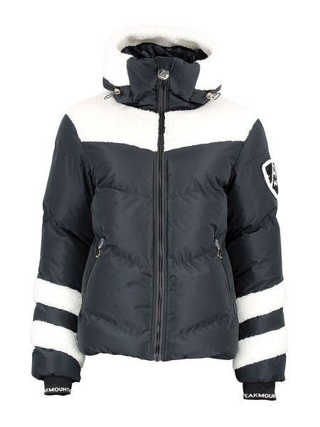 Peak Mountain Kurtka narciarska "Alibi" w kolorze czarno-białym rozmiar: M. Białe kurtki sportowe Peak Mountain, m, bez wzorów, bez kaptura, narciarskie. Za 457,95 zł.