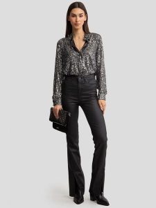 BIG STAR Dżinsy - Flare fit - w kolorze czarnym rozmiar: W27/L30. Czarne jeansy Big Star, z aplikacjami, z podwyższonym stanem. Za 169,99 zł.