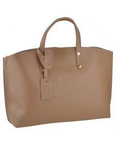 ORE10 Skórzana torebka "Avocetta" w kolorze szarobrązowym - 48 x 30 x 12 cm rozmiar: onesize. Brązowe shopper bag ORE10, bez wzorów, z materiału, na ramię, bez dodatków. Za 289,88 zł.