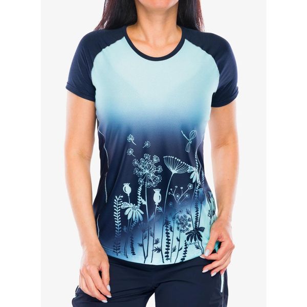 Koszulka szybkoschnąca damska Crazy Shirt Alpinstar. Niebieskie bluzki Crazy, bez wzorów, sportowe, bez kołnierzyka, bez ramiączek. Za 293,99 zł.