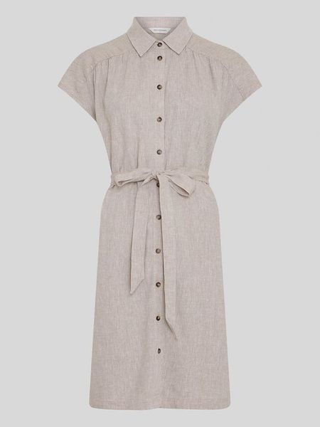 MOSS COPENHAGEN Sukienka "Viana" w kolorze beżowym rozmiar: XL. Brązowe sukienki Moss Copenhagen, xl, bez wzorów, z tkaniny, bez kołnierzyka, bez ramiączek, mini. Za 190,63 zł.