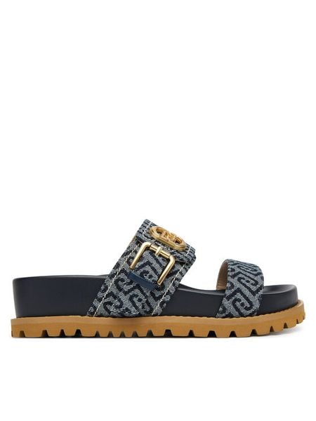 Liu Jo Klapki Livia 02 SA6109 TX523 Granatowy. Niebieskie klapki Liu Jo, bez wzorów, z materiału, bez obcasa. Za 469,99 zł.