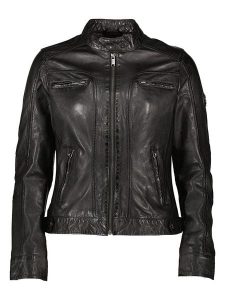 HIS Skórzana kurtka w kolorze czarnym rozmiar: 36. Czarne kurtki HIS, bez wzorów, ze skóry, bez kaptura. Za 478,99 zł.