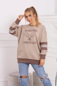Bluza ocieplana Malibu ciemno beżowy+mocca. Brązowe bluzy KESI, l, bez wzorów, z bawełny, bez kaptura. Za 218,51 zł.