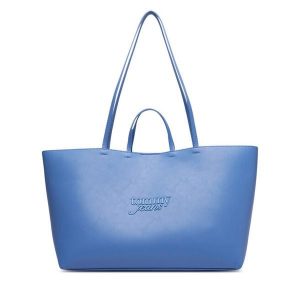 Torebka Tommy Jeans. Niebieskie shopper bag Tommy Jeans, bez wzorów, z jeansu, bez dodatków. Za 449,99 zł.