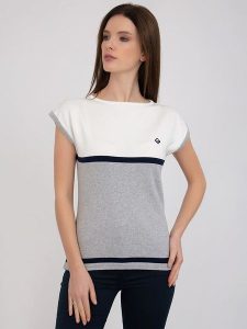SIR RAYMOND TAILOR Koszulka "Vianden" ze wzorem rozmiar: L. Szare bluzki Sir Raymond Tailor, l, bez wzorów, z bawełny, bez kołnierzyka, bez ramiączek. Za 133,95 zł.