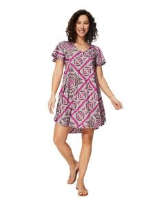 Aller Simplement Sukienka w kolorze fioletowo-różowym rozmiar: 34/36. Różowe sukienki Aller Simplement, na co dzień, bez wzorów, bez kołnierzyka, bez ramiączek, mini, proste. Za 43,99 zł.