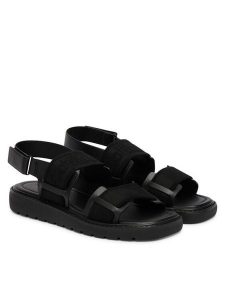 Calvin Klein Sandały Sq Molded Sandal Webb HW0HW02872 Czarny. Czarne sandały Calvin Klein, bez wzorów, z materiału, bez obcasa, na płaskiej podeszwie, bez zapięcia. Za 409,99 zł.