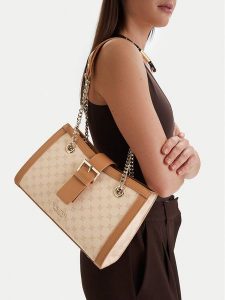 Nine West Torebka CEO-Karna-KY217 Beżowy. Brązowe torebki klasyczne Nine West, bez wzorów, z materiału, bez dodatków. Za 229,99 zł.