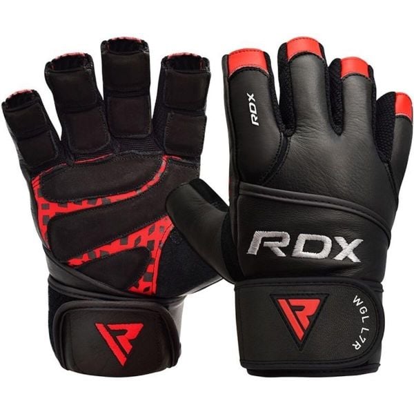Rękawiczki RDX L4 Finger Weightlifting Leather. Czarne rękawiczki RDX SPORTS, bez wzorów. Za 119,99 zł.