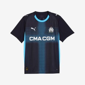 Koszulka piłkarska Puma Olympique de Marseille 25/26 wyjazdowa. Bluzki Puma, xl, bez wzorów, z materiału, sportowe, bez kołnierzyka, bez ramiączek. Za 339,99 zł.