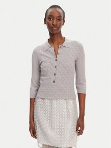 ROTATE Sweter 113785039 Szary Slim Fit. Szare swetry klasyczne Rotate, z wiskozy, bez kołnierzyka. Za 299,99 zł.