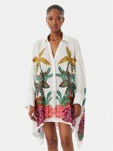 LOLA CASADEMUNT Sukienka koszulowa LS2615014 Biały Oversize. Białe kombinezony LOLA CASADEMUNT, xl, bez wzorów, z wiskozy, bez kołnierzyka, bez ramiączek. Za 417,99 zł.