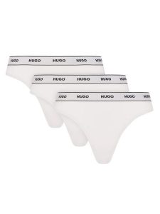 HUGO Komplet 3 par stringów 50480150 Biały. Białe komplety bielizny Hugo, bez wzorów, z bawełny. Za 119,99 zł.